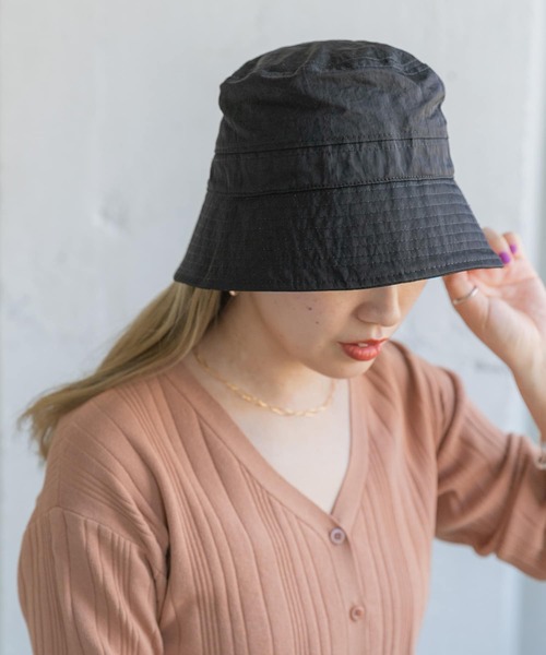 ITEMS URBANRESEARCH（アイテムズ アーバンリサーチ）の「ワッシャーナイロンバケットハット（ハット・メンズ・カーキ/ブラック/ベージュ/ネイビー・-）」の9枚目の写真