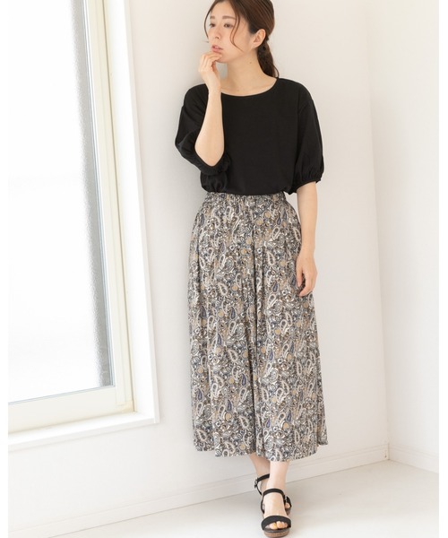 PREFERIR（プレフェリール）の「ペイズリー柄 エスニック ギャザースカート（スカート・レディース・ベージュ/オフホワイト/ネイビー・MEDIUM/LARGE）」の10枚目の写真