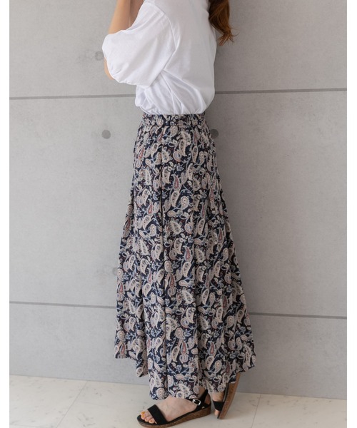 PREFERIR（プレフェリール）の「ペイズリー柄 エスニック ギャザースカート（スカート・レディース・ベージュ/オフホワイト/ネイビー・MEDIUM/LARGE）」の11枚目の写真
