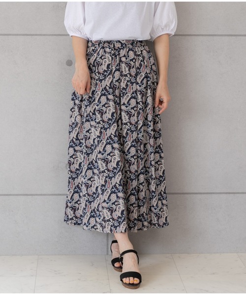 PREFERIR（プレフェリール）の「ペイズリー柄 エスニック ギャザースカート（スカート・レディース・ベージュ/オフホワイト/ネイビー・MEDIUM/LARGE）」の16枚目の写真