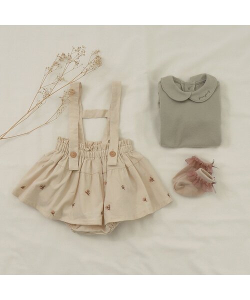 apres les cours（アプレレクール）の「オーガンジーフリルベビーソックス（ベビーシューズ/ベビーソックス・キッズ・ベージュ/グレー・9/12）」の7枚目の写真