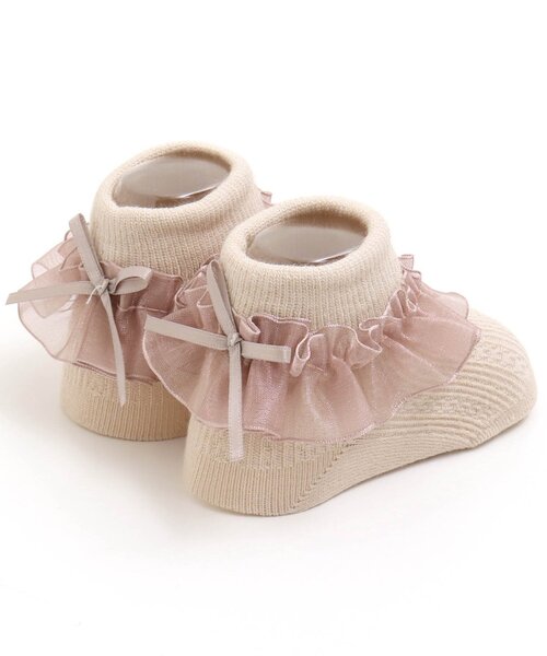 apres les cours（アプレレクール）の「オーガンジーフリルベビーソックス（ベビーシューズ/ベビーソックス・キッズ・ベージュ/グレー・9/12）」の9枚目の写真