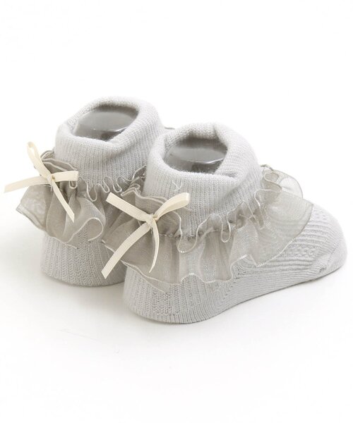 apres les cours（アプレレクール）の「オーガンジーフリルベビーソックス（ベビーシューズ/ベビーソックス・キッズ・ベージュ/グレー・9/12）」の10枚目の写真