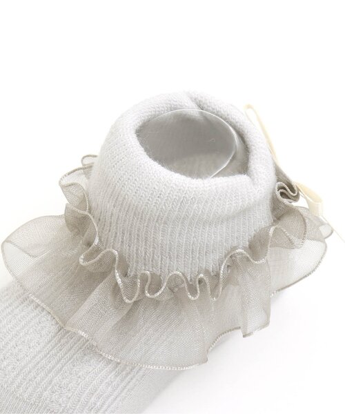 apres les cours（アプレレクール）の「オーガンジーフリルベビーソックス（ベビーシューズ/ベビーソックス・キッズ・ベージュ/グレー・9/12）」の11枚目の写真