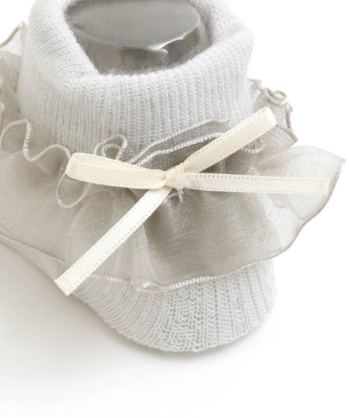 apres les cours（アプレレクール）の「オーガンジーフリルベビーソックス（ベビーシューズ/ベビーソックス・キッズ・ベージュ/グレー・9/12）」の12枚目の写真