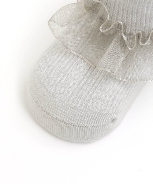 apres les cours（アプレレクール）の「オーガンジーフリルベビーソックス（ベビーシューズ/ベビーソックス・キッズ・ベージュ/グレー・9/12）」の13枚目の写真