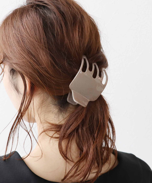 Three Four Time（ｽﾘｰﾌｫｰﾀｲﾑ）の「フランス製アセチワイドクリップ（バレッタ/ヘアクリップ・レディース・グレー/ベージュ・FREE）」の8枚目の写真
