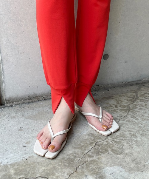 CAPRICIEUX LE'MAGE（カプリシューレマージュ）の「スリットジャージージョガーパンツ（その他パンツ・レディース・ブラック/オレンジ・FREE）」の8枚目の写真