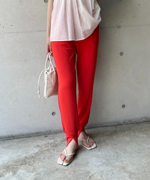 CAPRICIEUX LE'MAGE（カプリシューレマージュ）の「スリットジャージージョガーパンツ（その他パンツ・レディース・ブラック/オレンジ・FREE）」の10枚目の写真