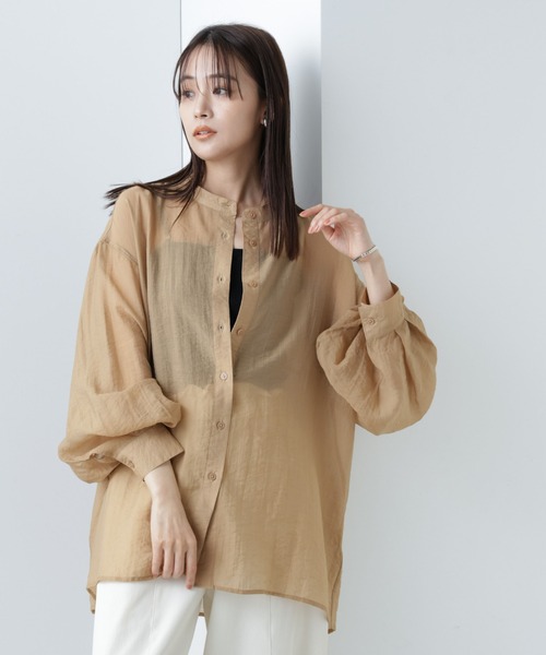 NANO universe(ナノユニバース)の「【WEB限定】ボリュームスリーブシャツ(シャツ/ブラウス・レディース・ブラック/キャメル/ライトベージュ・マルチサイズ)」の3枚目の写真