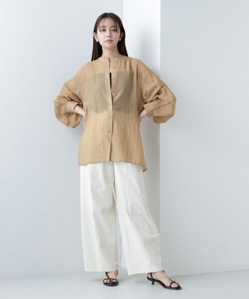 NANO universe(ナノユニバース)の「【WEB限定】ボリュームスリーブシャツ(シャツ/ブラウス・レディース・ブラック/キャメル/ライトベージュ・マルチサイズ)」の11枚目の写真