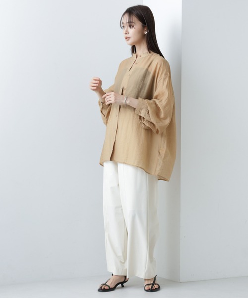 NANO universe(ナノユニバース)の「【WEB限定】ボリュームスリーブシャツ(シャツ/ブラウス・レディース・ブラック/キャメル/ライトベージュ・マルチサイズ)」の15枚目の写真
