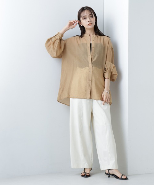 NANO universe(ナノユニバース)の「【WEB限定】ボリュームスリーブシャツ(シャツ/ブラウス・レディース・ブラック/キャメル/ライトベージュ・マルチサイズ)」の17枚目の写真