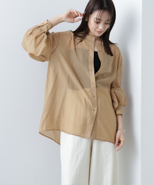 NANO universe(ナノユニバース)の「【WEB限定】ボリュームスリーブシャツ(シャツ/ブラウス・レディース・ブラック/キャメル/ライトベージュ・マルチサイズ)」の18枚目の写真