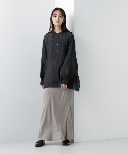 NANO universe(ナノユニバース)の「【WEB限定】ボリュームスリーブシャツ(シャツ/ブラウス・レディース・ブラック/キャメル/ライトベージュ・マルチサイズ)」の13枚目の写真