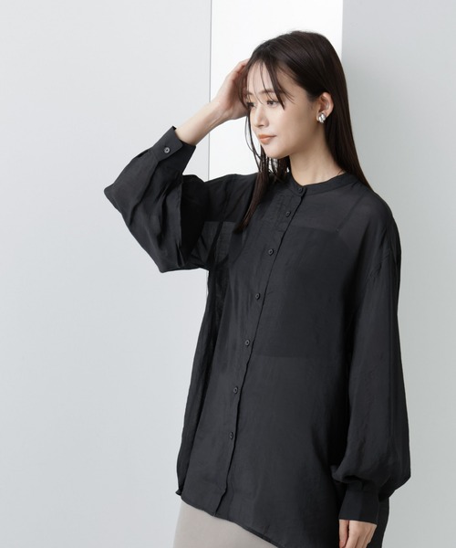 NANO universe(ナノユニバース)の「【WEB限定】ボリュームスリーブシャツ(シャツ/ブラウス・レディース・ブラック/キャメル/ライトベージュ・マルチサイズ)」の12枚目の写真