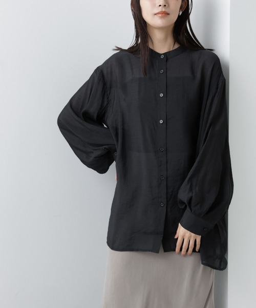 NANO universe(ナノユニバース)の「【WEB限定】ボリュームスリーブシャツ(シャツ/ブラウス・レディース・ブラック/キャメル/ライトベージュ・マルチサイズ)」の16枚目の写真