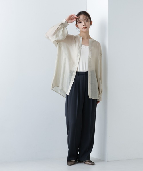 NANO universe(ナノユニバース)の「【WEB限定】ボリュームスリーブシャツ(シャツ/ブラウス・レディース・ブラック/キャメル/ライトベージュ・マルチサイズ)」の7枚目の写真