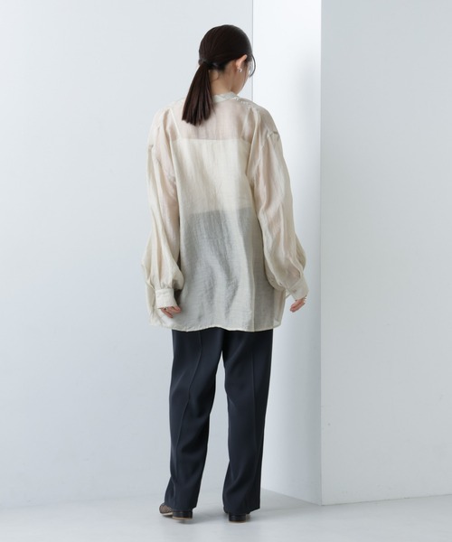 NANO universe(ナノユニバース)の「【WEB限定】ボリュームスリーブシャツ(シャツ/ブラウス・レディース・ブラック/キャメル/ライトベージュ・マルチサイズ)」の9枚目の写真