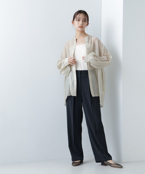 NANO universe(ナノユニバース)の「【WEB限定】ボリュームスリーブシャツ(シャツ/ブラウス・レディース・ブラック/キャメル/ライトベージュ・マルチサイズ)」の5枚目の写真