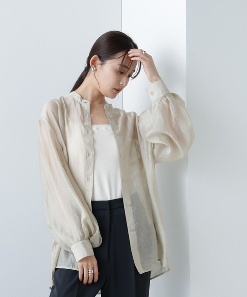 NANO universe(ナノユニバース)の「【WEB限定】ボリュームスリーブシャツ(シャツ/ブラウス・レディース・ブラック/キャメル/ライトベージュ・マルチサイズ)」の6枚目の写真