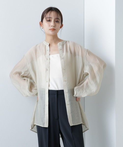 NANO universe(ナノユニバース)の「【WEB限定】ボリュームスリーブシャツ(シャツ/ブラウス・レディース・ブラック/キャメル/ライトベージュ・マルチサイズ)」の10枚目の写真