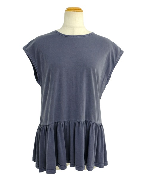 ＡＮＤＪ（アンドジェイ）の「フリル切替ピグメント加工フレンチスリーブTシャツチュニック（Tシャツ/カットソー・レディース・ブラウン/チャコール/ベージュ/ネイビー・M）」の16枚目の写真