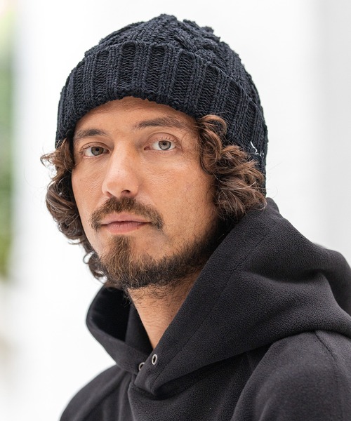 CALL&RESPONSE（コールアンドレスポンス）の「mko9909-ケーブル編み モール ニットキャップ（ニットキャップ/ビーニー・メンズ・ブラック/ベージュ/グレー・FREE）」の2枚目の写真