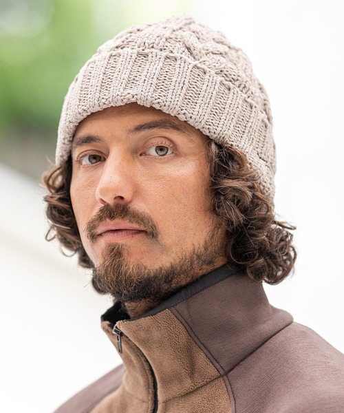 CALL&RESPONSE（コールアンドレスポンス）の「mko9909-ケーブル編み モール ニットキャップ（ニットキャップ/ビーニー・メンズ・ブラック/ベージュ/グレー・FREE）」の5枚目の写真