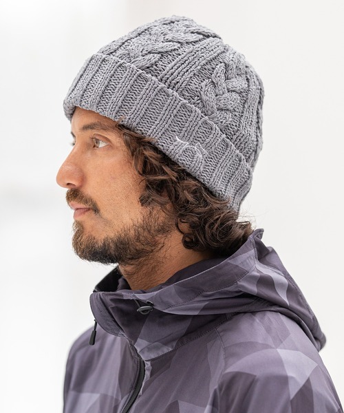 CALL&RESPONSE（コールアンドレスポンス）の「mko9909-ケーブル編み モール ニットキャップ（ニットキャップ/ビーニー・メンズ・ブラック/ベージュ/グレー・FREE）」の9枚目の写真