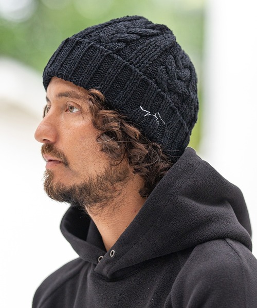 CALL&RESPONSE（コールアンドレスポンス）の「mko9909-ケーブル編み モール ニットキャップ（ニットキャップ/ビーニー・メンズ・ブラック/ベージュ/グレー・FREE）」の11枚目の写真