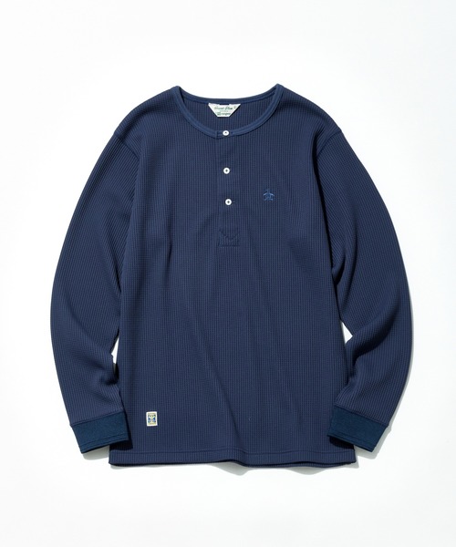 Munsingwear Grand-Slam（マンシングウェア　グランドスラム）の「ヘンリーネックサーマルTシャツ（Tシャツ/カットソー・メンズ・ネイビー/ホワイト・S/M/L/XL）」の9枚目の写真