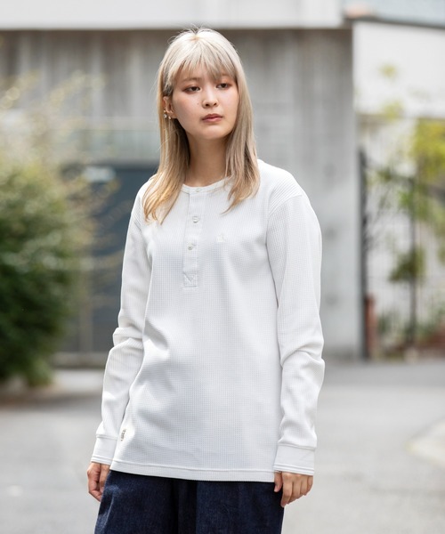 Munsingwear Grand-Slam（マンシングウェア　グランドスラム）の「ヘンリーネックサーマルTシャツ（Tシャツ/カットソー・メンズ・ネイビー/ホワイト・S/M/L/XL）」の13枚目の写真