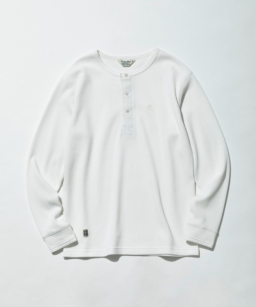 Munsingwear Grand-Slam（マンシングウェア　グランドスラム）の「ヘンリーネックサーマルTシャツ（Tシャツ/カットソー・メンズ・ネイビー/ホワイト・S/M/L/XL）」の16枚目の写真