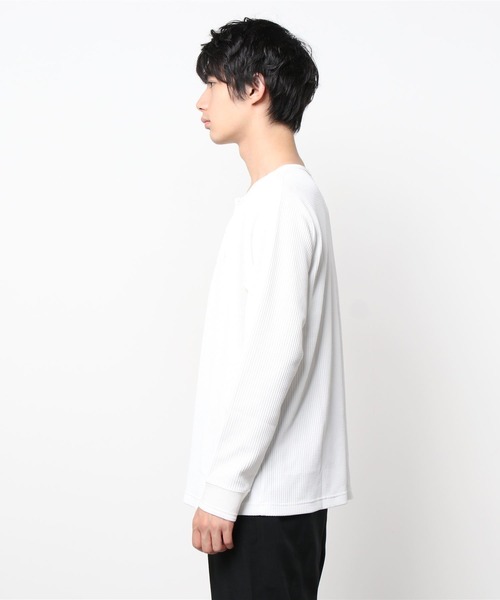 Munsingwear Grand-Slam（マンシングウェア　グランドスラム）の「ヘンリーネックサーマルTシャツ（Tシャツ/カットソー・メンズ・ネイビー/ホワイト・S/M/L/XL）」の19枚目の写真