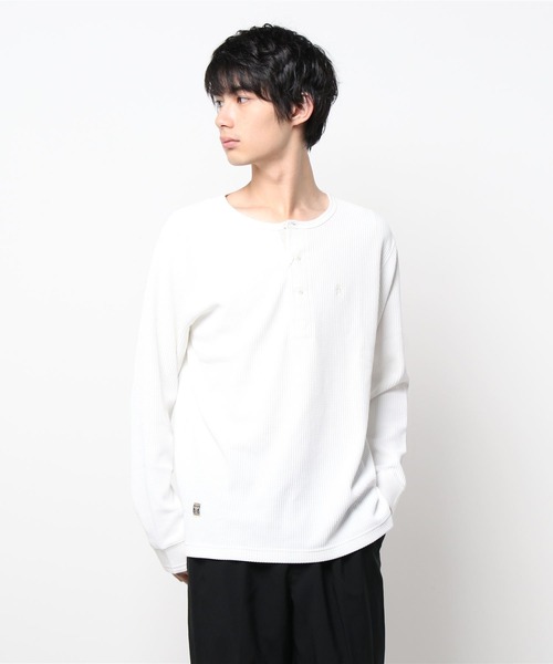 Munsingwear Grand-Slam（マンシングウェア　グランドスラム）の「ヘンリーネックサーマルTシャツ（Tシャツ/カットソー・メンズ・ネイビー/ホワイト・S/M/L/XL）」の20枚目の写真