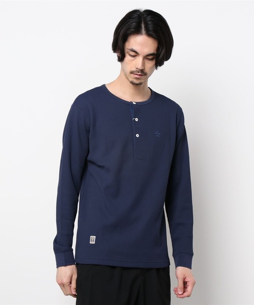 Munsingwear Grand-Slam（マンシングウェア　グランドスラム）の「ヘンリーネックサーマルTシャツ（Tシャツ/カットソー・メンズ・ネイビー/ホワイト・S/M/L/XL）」の21枚目の写真