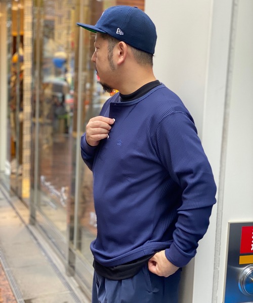 Munsingwear Grand-Slam（マンシングウェア　グランドスラム）の「ヘンリーネックサーマルTシャツ（Tシャツ/カットソー・メンズ・ネイビー/ホワイト・S/M/L/XL）」の7枚目の写真