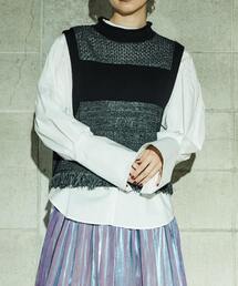 alcali | すかし編みショートベスト(ニット/セーター)