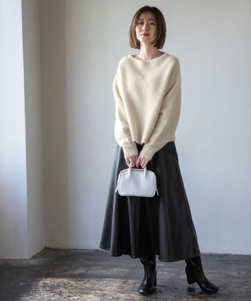 A part by（アパートバイ）の「レザースクエアミニバッグ　238023（ハンドバッグ・レディース・オフホワイト/ブラック/グリーン・FREE）」の12枚目の写真