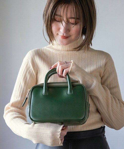 A part by（アパートバイ）の「レザースクエアミニバッグ　238023（ハンドバッグ・レディース・オフホワイト/ブラック/グリーン・FREE）」の20枚目の写真