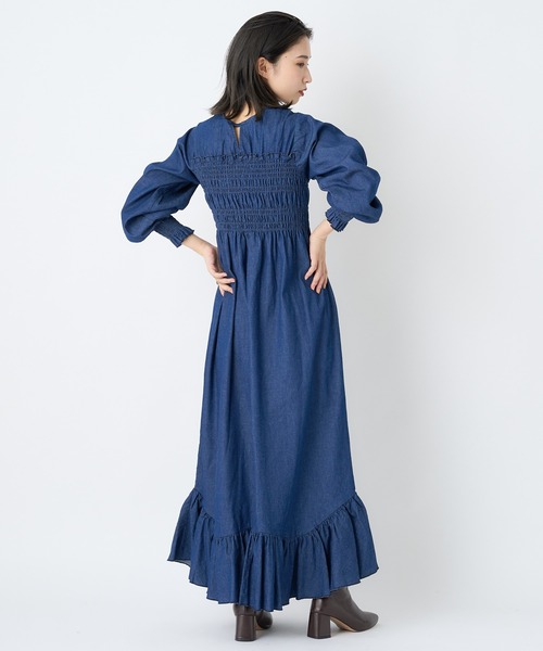 CIAOPANIC（チャオパニック）の「シャーリングデニムワンピース（ワンピース・レディース・ブラック/インディゴブルー・FREE）」の15枚目の写真