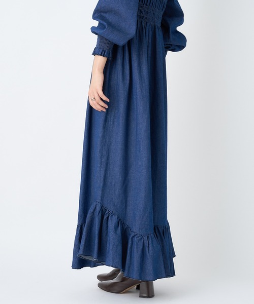 CIAOPANIC（チャオパニック）の「シャーリングデニムワンピース（ワンピース・レディース・ブラック/インディゴブルー・FREE）」の16枚目の写真