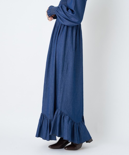 CIAOPANIC（チャオパニック）の「シャーリングデニムワンピース（ワンピース・レディース・ブラック/インディゴブルー・FREE）」の21枚目の写真