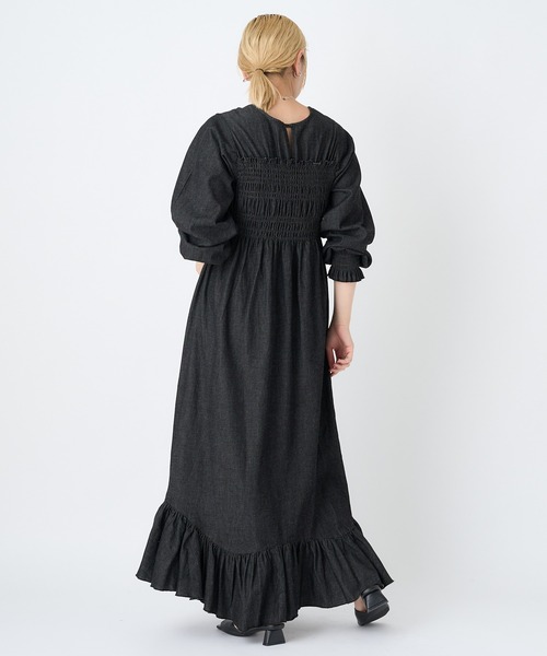 CIAOPANIC（チャオパニック）の「シャーリングデニムワンピース（ワンピース・レディース・ブラック/インディゴブルー・FREE）」の18枚目の写真