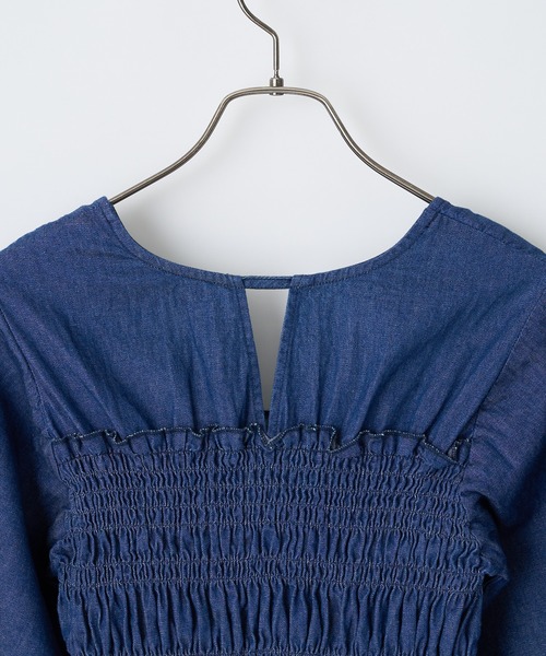 CIAOPANIC（チャオパニック）の「シャーリングデニムワンピース（ワンピース・レディース・ブラック/インディゴブルー・FREE）」の14枚目の写真