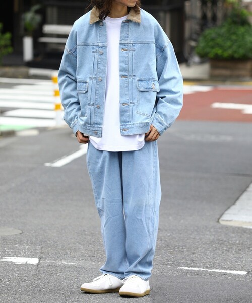 FREAK'S STORE（フリークスストア）の「WEB限定 バルーンシルエット ワイドテーパード デニムパンツ/セットアップ対応（デニムパンツ・メンズ・ライトブルー/ブラック/ブルー/ワンウォッシュ・SMALL/MEDIUM/LARGE）」の12枚目の写真