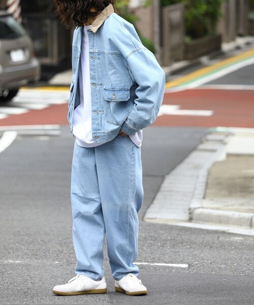 FREAK'S STORE（フリークスストア）の「WEB限定 バルーンシルエット ワイドテーパード デニムパンツ/セットアップ対応（デニムパンツ・メンズ・ライトブルー/ブラック/ブルー/ワンウォッシュ・SMALL/MEDIUM/LARGE）」の15枚目の写真