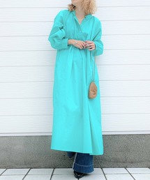 Q | オーバーシャツワンピース(シャツワンピース)