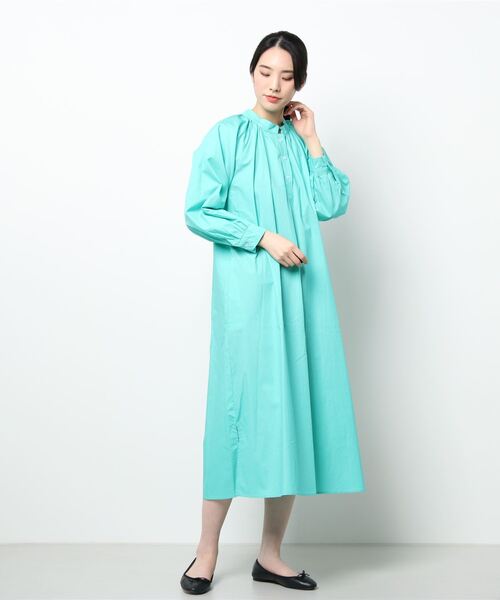 Q（キュー）の「オーバーシャツワンピース（シャツワンピース・レディース・セージグリーン/ラベンダー・MEDIUM）」の5枚目の写真